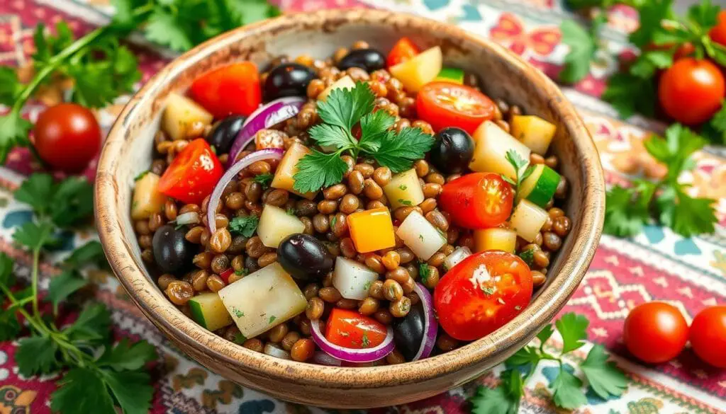 Mediterranean lentil salad